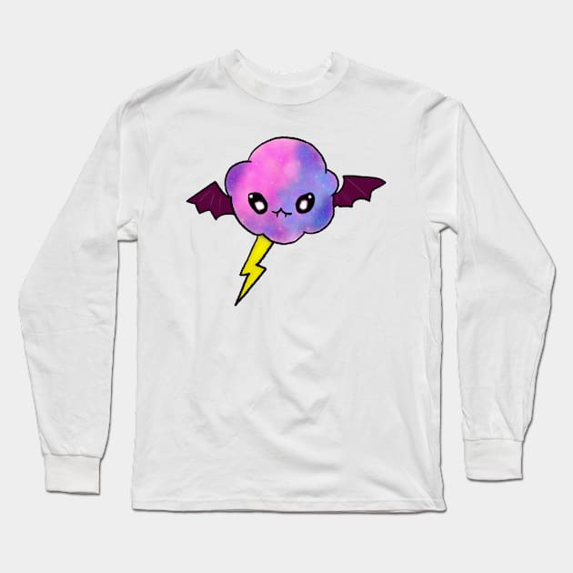 Vampire Bat Galaxy Cloud Long Sleeve T-Shirt by Raidyn